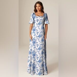 AW Bridal Etta Dress - Blue Floral Women's Dress